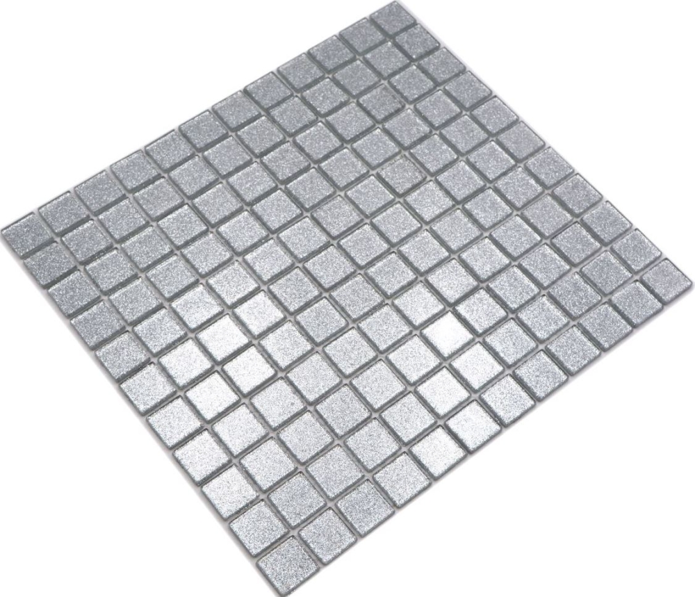 Mosaik Transluzent Crystal silber glaenzend - 10 Mosaikblaetter