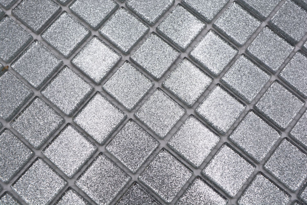 Mosaik Transluzent Crystal silber glaenzend - 10 Mosaikblaetter