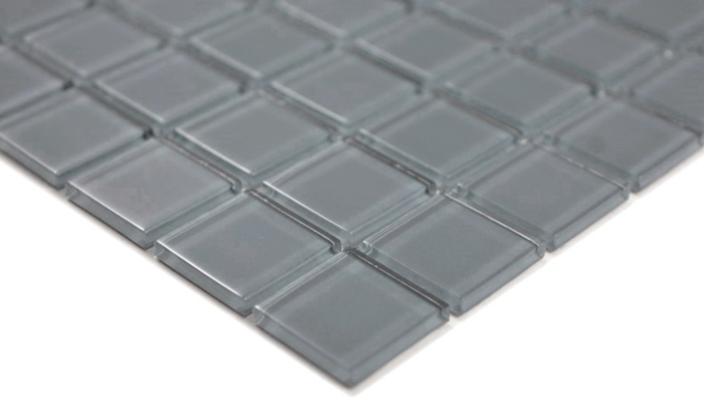 Azulejos de mosaico Mosaico de vidrio gris antracita Cristal uni