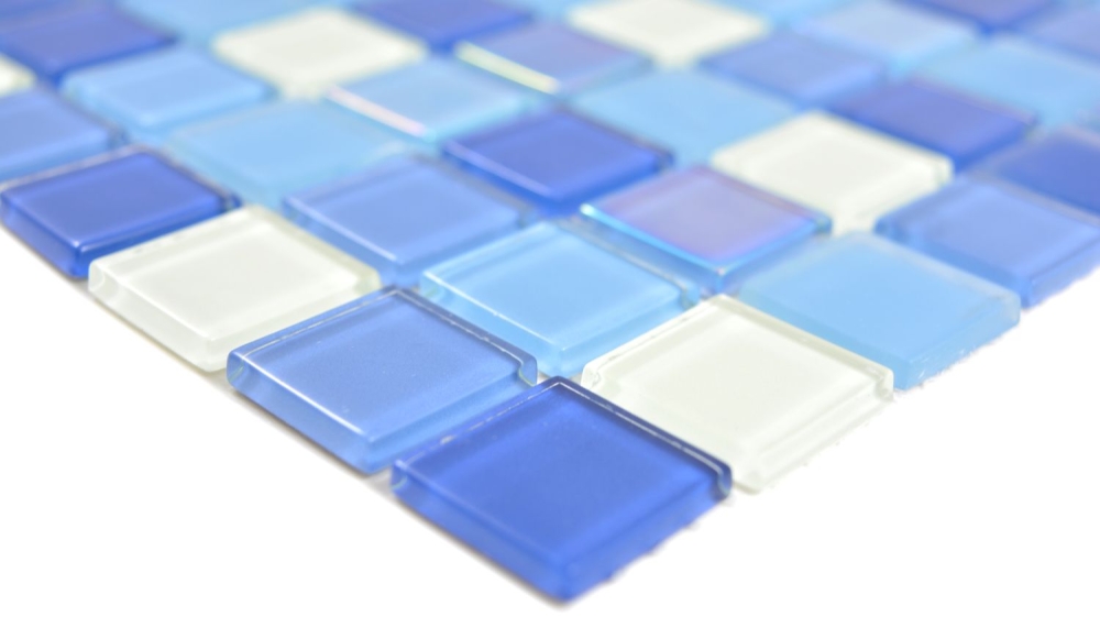 Aluminium Mosaik Glasmosaik ALU blau Wand Küche Dusche Fliesenspiegel WB88-0004 