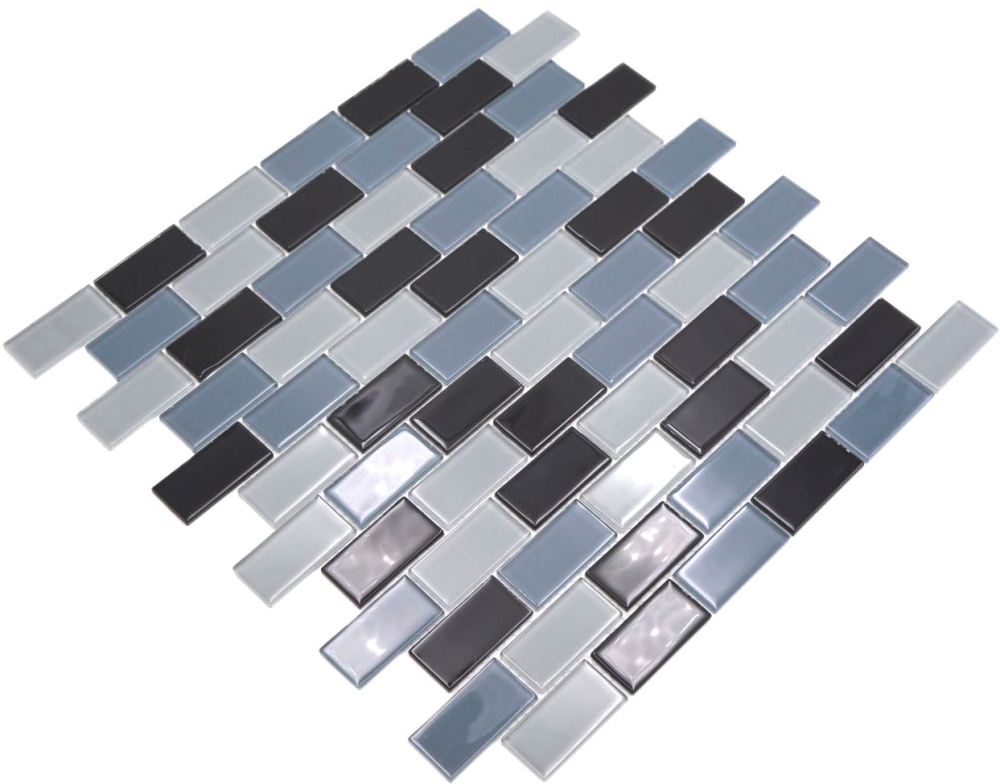 M TC Mosaik CM B499 Netzverklebt glaenzend Mauerverbandoptik - 10 Mosaikblaetter