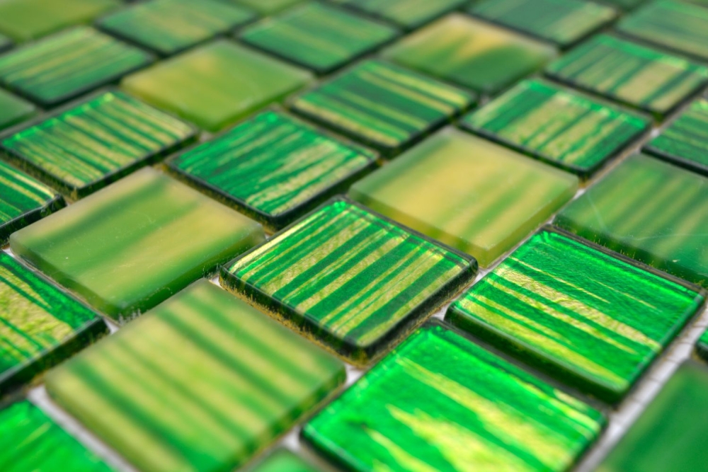 Carreaux de mosaique Mosaique de verre Assemblage de murs jaune givre Verre laiteux