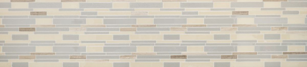 Mosaico de vidrio tiras de piedra natural Beige plata Gris Marron 67-GV24