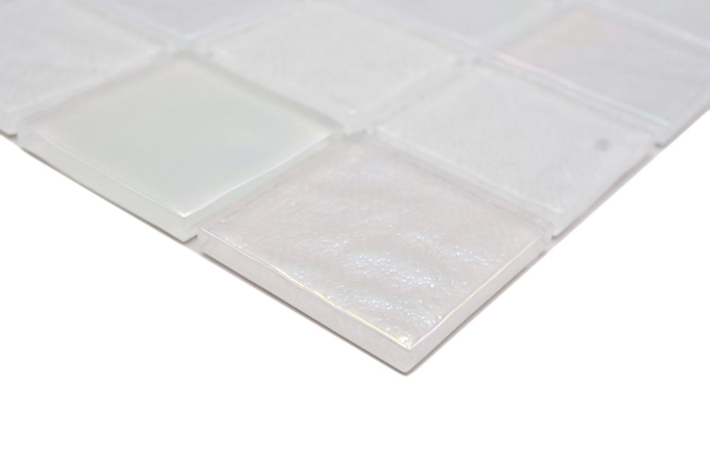 Mosaique de verre Carreau de mosaique medio flip flop irise blanc multicolore Mosaique de piscine