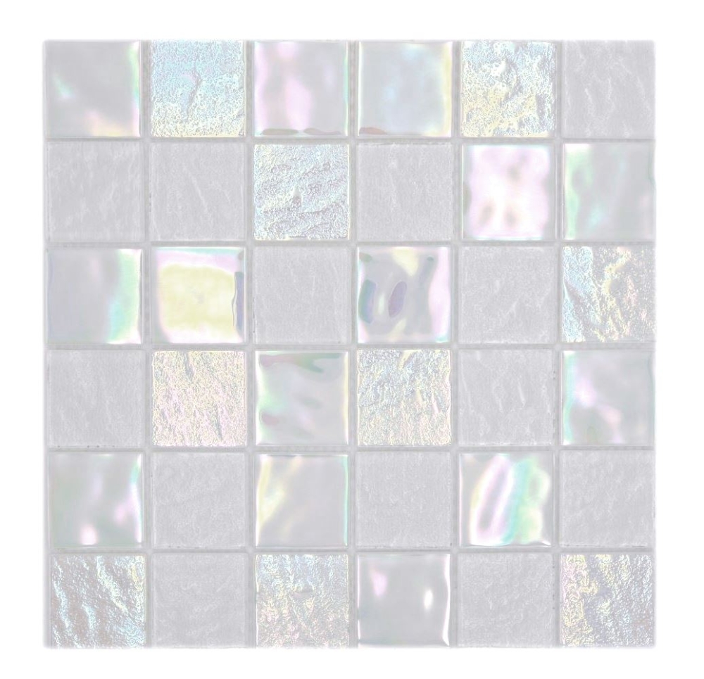 Glasmosaik Mosaikfliese medio flip flop irisierend weiss mehrfarbig Poolmosaik Schwimmbadmosaik