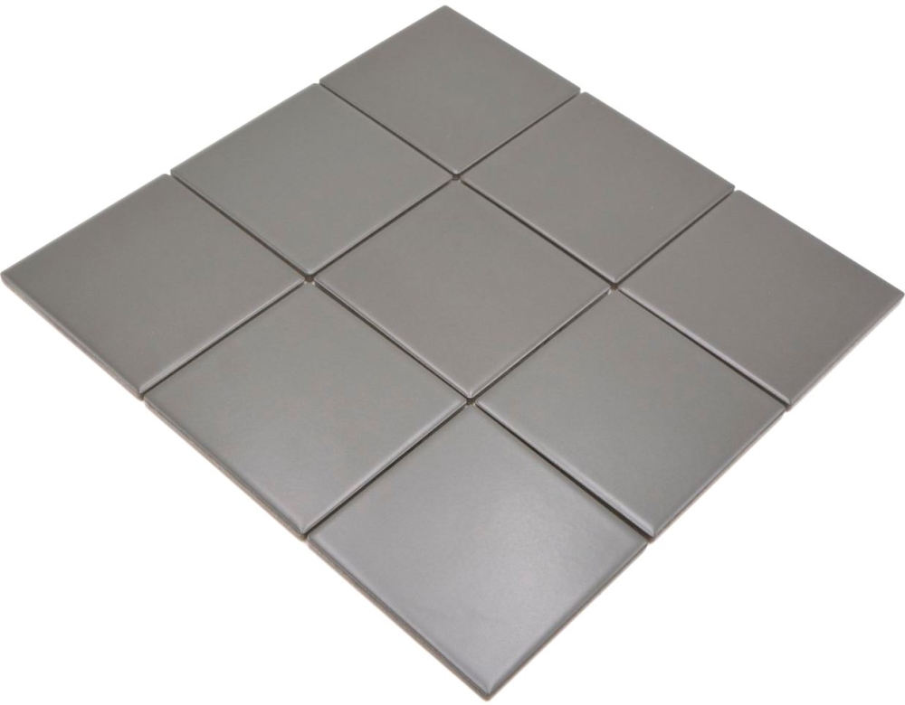 Mosaico cuadrado uni metal mate ceramica metal gris