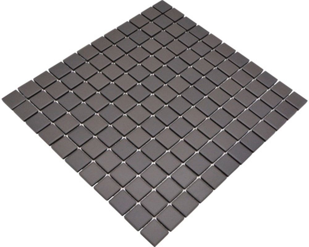 Mosaik Fliese Rutschhemmung R10 Keramikmosaik braun unglasiert 18-CU050