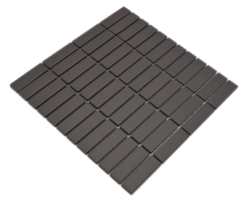 Piezas de mosaico de ceramica sin esmaltar marron liso en cruz aspecto mate R10