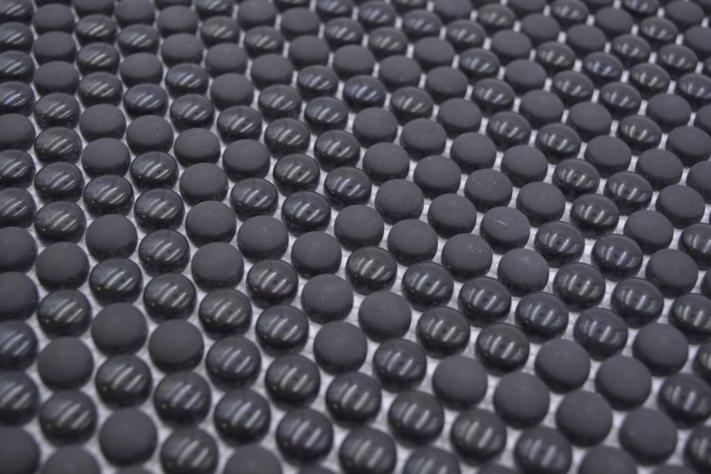 Mosaique ronde Enamel mix noir brillant mat ECO Verre aspect rond
