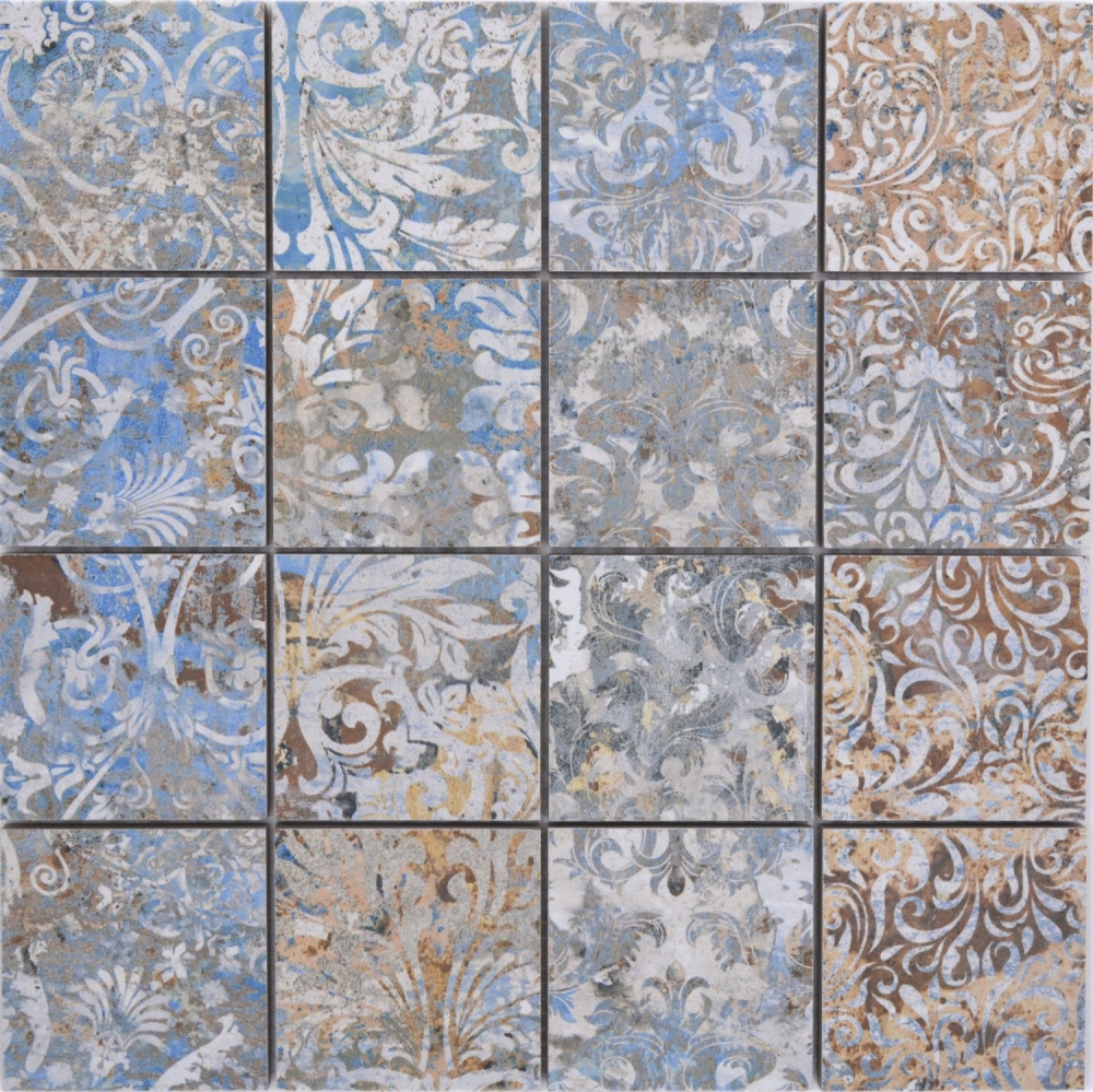 Keramikmosaik Feinsteinzeug stark mehrfarbig matt Wand Boden Küche Bad Dusche  - 16-71CV