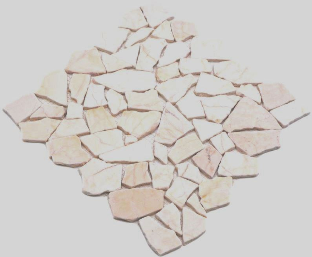 Mosaico cantera Ciot crema dorado pulido con estructura marmol aspecto cantera