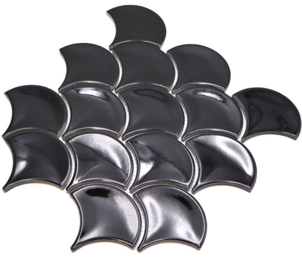 Tazas de mosaico negro liso brillante taza de ceramica mirada