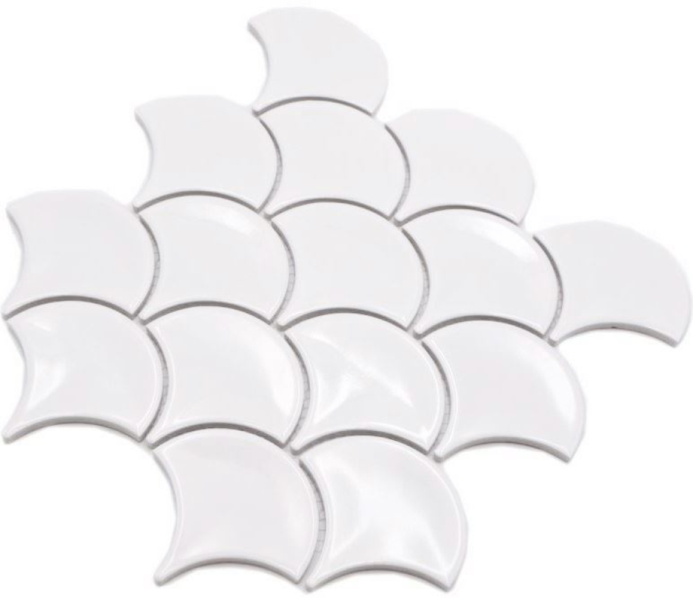 Azulejos de mosaico blanco liso brillante aspecto de baldosas de ceramica