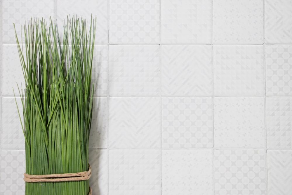 Mosaique Carre Geo White Ceramique retro blanc brillant