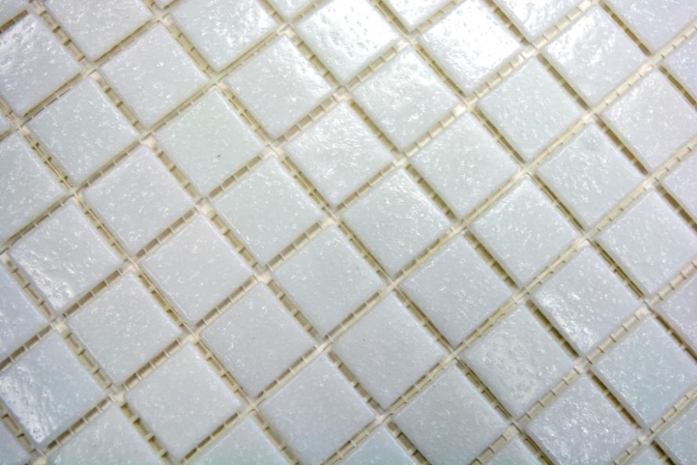 Mosaik Weissoptik Glas weiss matt - 10 Mosaikblaetter