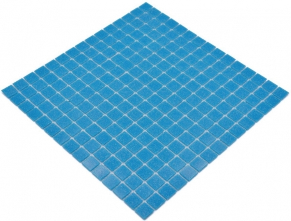 Mosaik Glas blau glaenzend - 10 Mosaikblaetter