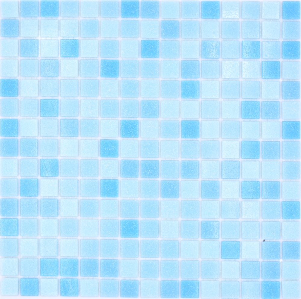 Glasmosaik Crystal Azul Mix Mosaikfliese dunkelblau blau hellblau weiß Pool Bad 