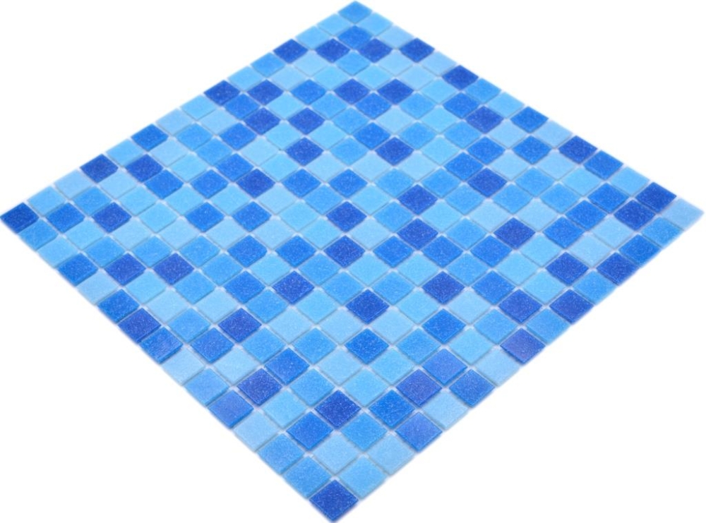 Schwimmbad Mosaik Fliese Poolmosaik Glasmosaik Blau Hellblau Mittelblau Dunkelblau I - 210-PA339