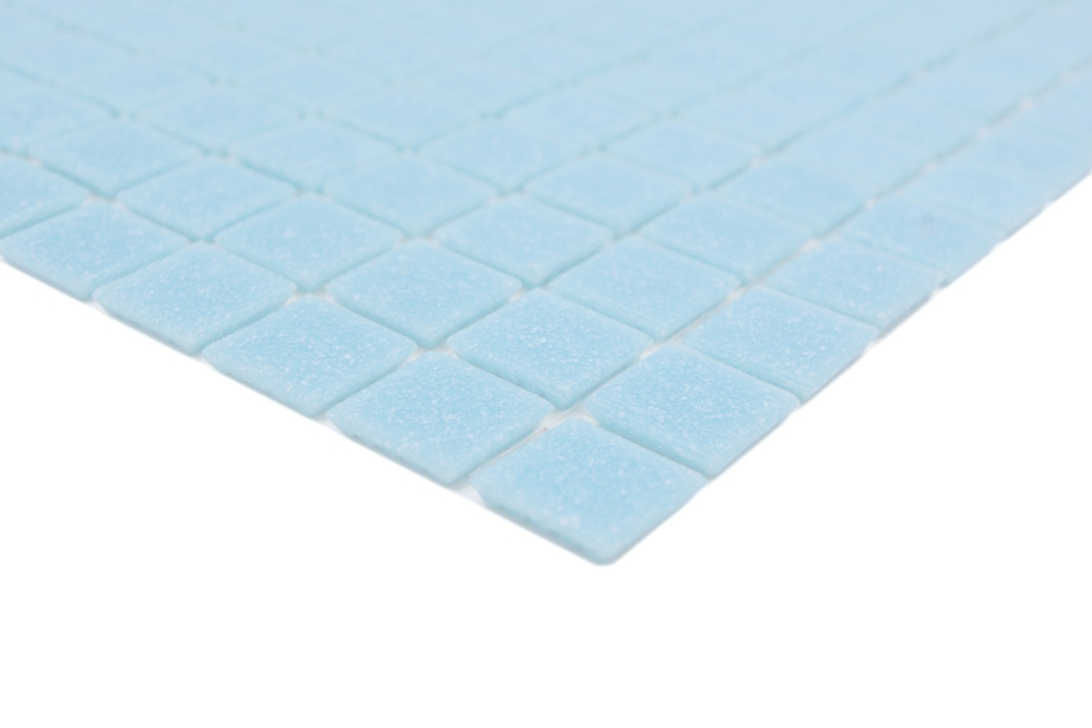 Schwimmbad Mosaik Fliese Poolmosaik Glasmosaik Hellblau papierverklebt - 200-A11-P