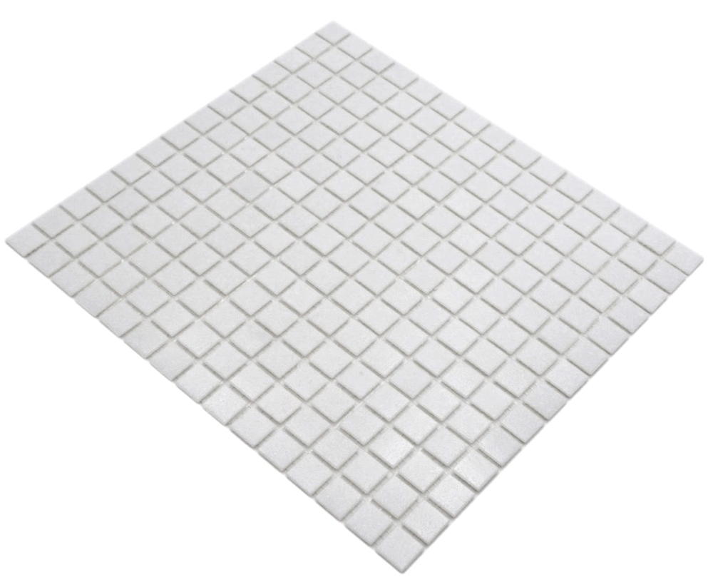 Mosaique aspect piscine verre blanc brillant - 10 feuilles de mosaique