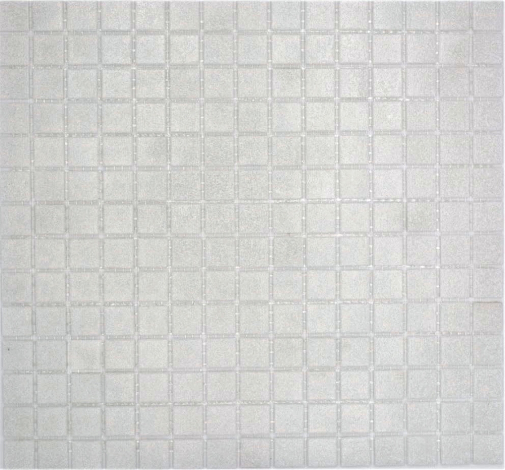 Mosaique aspect piscine verre blanc brillant - 10 feuilles de mosaique