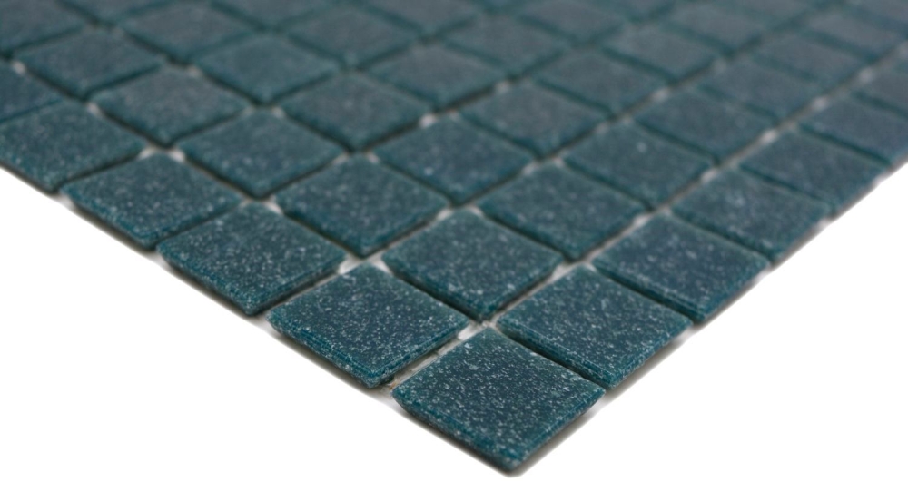 Mosaico pool look vetro scuro petrolio lucido - 10 fogli di mosaico