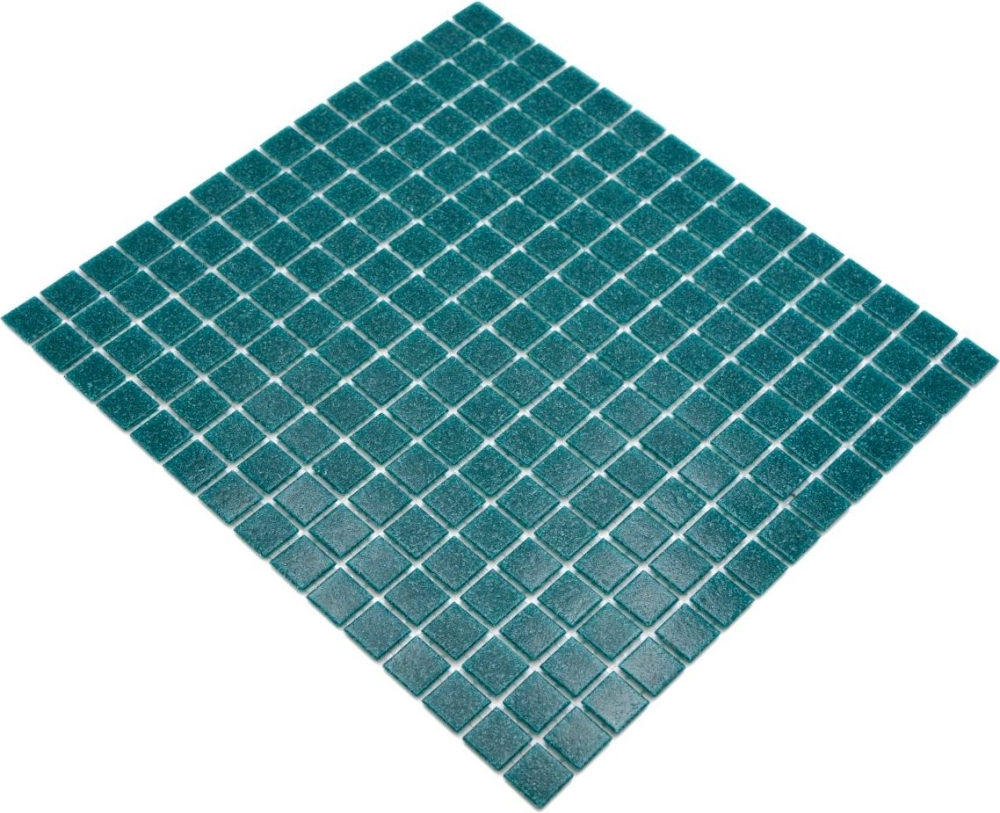 Mosaique de piscine Mosaique de verre Vert fonce Vert petrole Spots