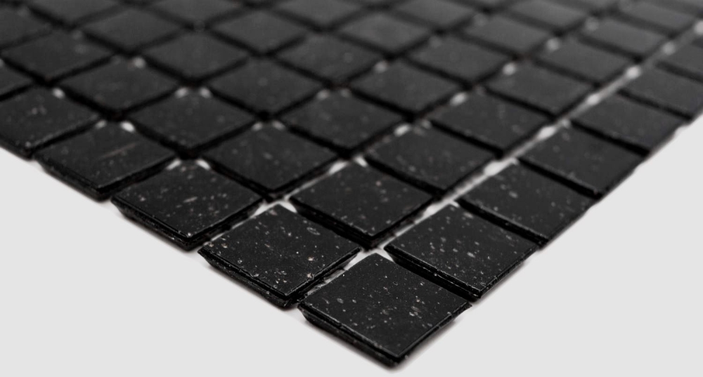 Mosaik Pooloptik Glas schwarz glaenzend - 10 Mosaikblaetter