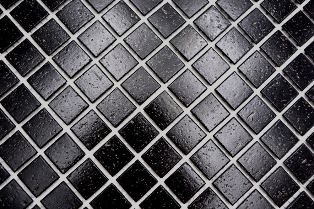 Mosaik Pooloptik Glas schwarz glaenzend - 10 Mosaikblaetter