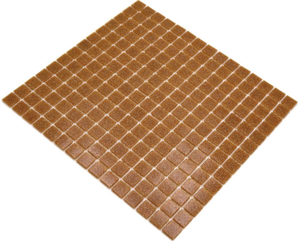Piscine Mosaique Mosaique de verre Marron Spots - 10 tapis de mosaique