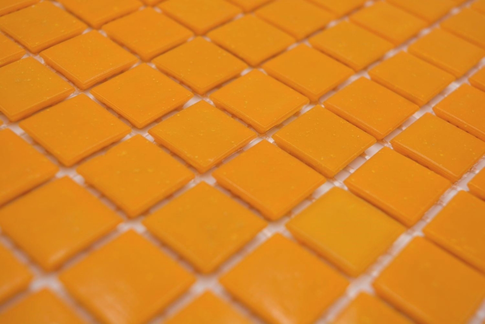 Schwimmbad Mosaik Fliese Poolmosaik Glasmosaik Hell Orange