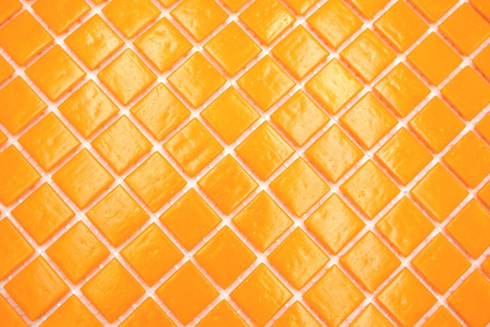 Schwimmbad Mosaik Fliese Poolmosaik Glasmosaik Hell Orange