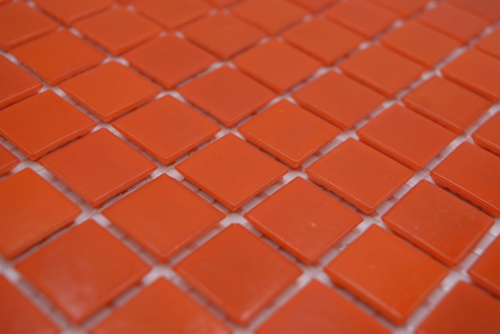 Mosaico de vidrio con aspecto de piscina rojo claro brillante - 10 hojas de mosaico