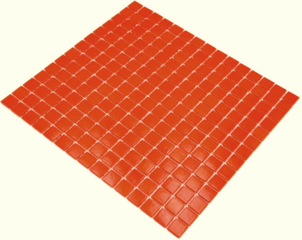 Mosaico de vidrio con aspecto de piscina rojo claro brillante - 10 hojas de mosaico