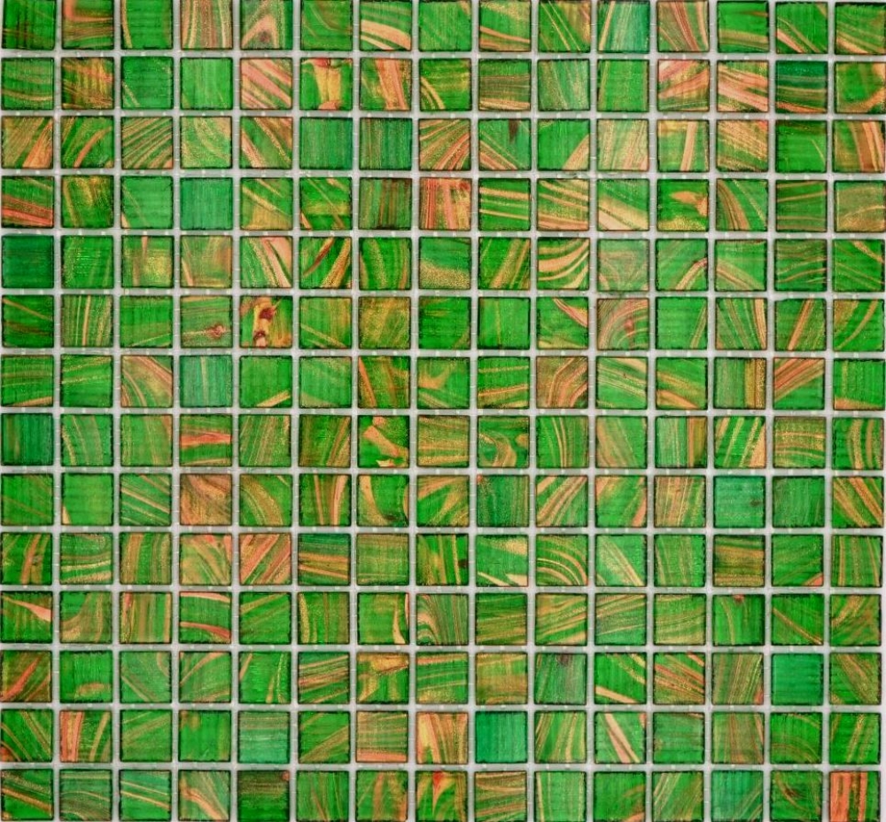 mosaique de verre carreau de mosaique vert perle clair vert clair or cuivre changeant