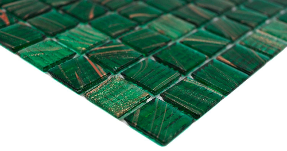 Carreau de mosaique verre mosaique opale cuivre changeant
