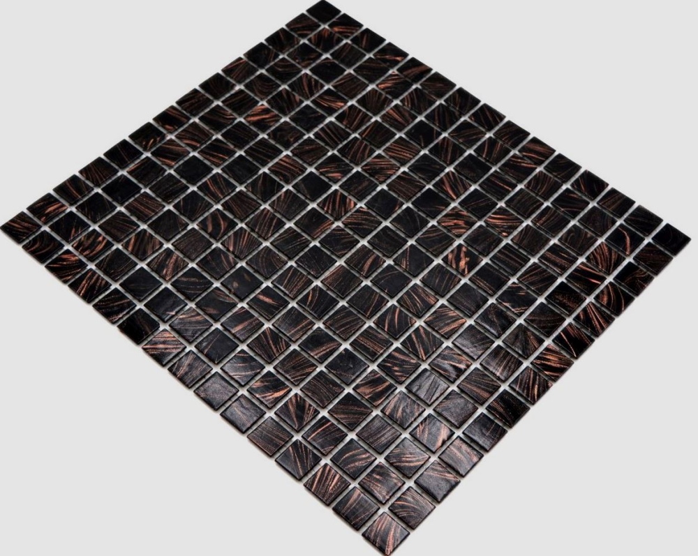 Glass mosaic mosaic tile black copper iridescent shimmering