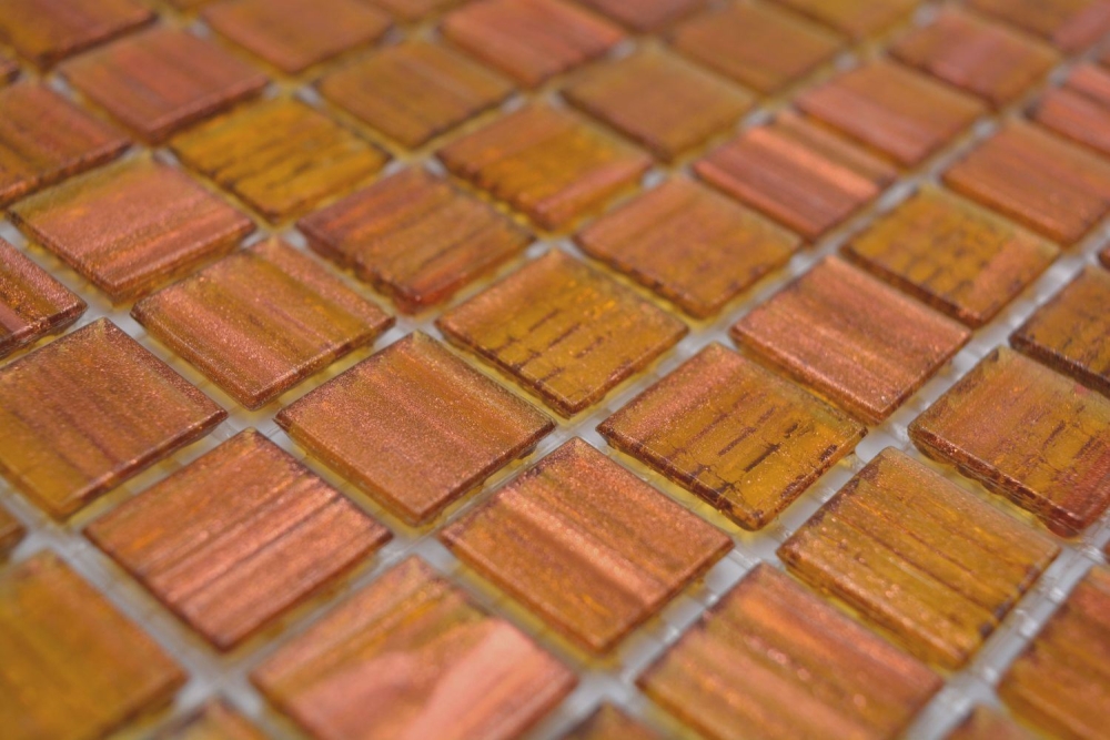 Mosaique de verre Carreau de mosaique brun dore cuivre