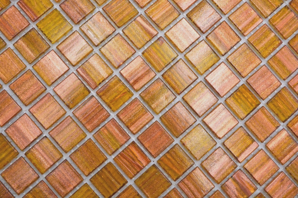 Mosaique de verre Carreau de mosaique brun dore cuivre