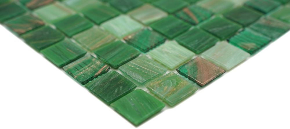 Carreau de mosaique de verre Vert clair Vert fonce Cuivre Dore Carreau de cuisine Carreau de mur Salle de bain - 54-0504