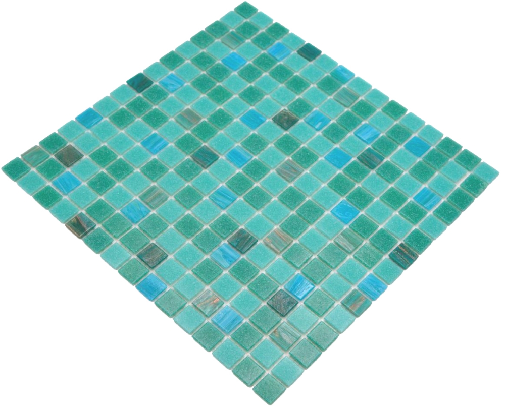 Schwimmbadmosaik Poolmosaik Glasmosaik türkis grün Mix Fliese 200-SMT | 1 Matte