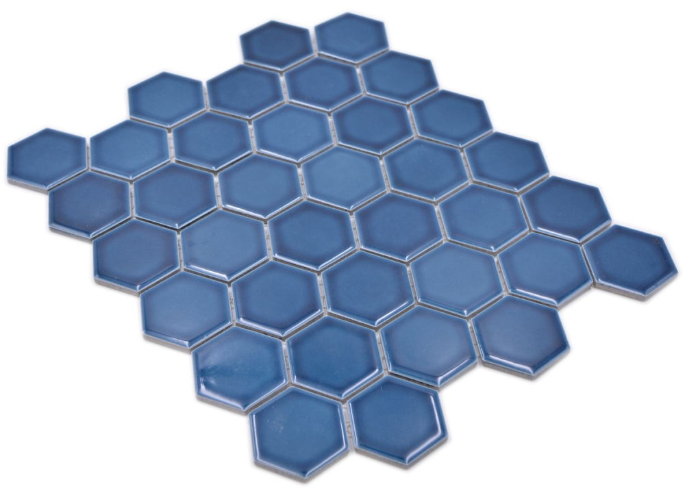 Mosaique Ceramique Hexagone bleu-vert brillant Carreau de cuisine Carreau de salle de bain - 11H-0504
