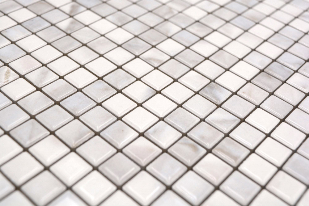 Jasba Agrob Buchtal Marble & More Mosaik Keramik Steinzeug carrara Optik white glänzend Mamoroptik Küche Bad Dusche JBMM23