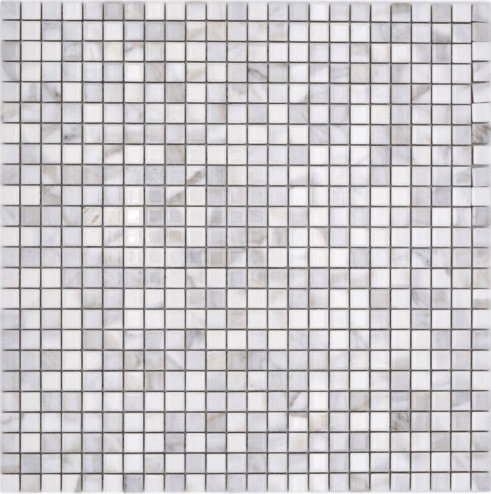 Jasba Agrob Buchtal Marble & More Mosaik Keramik Steinzeug carrara Optik white glänzend Mamoroptik Küche Bad Dusche JBMM23