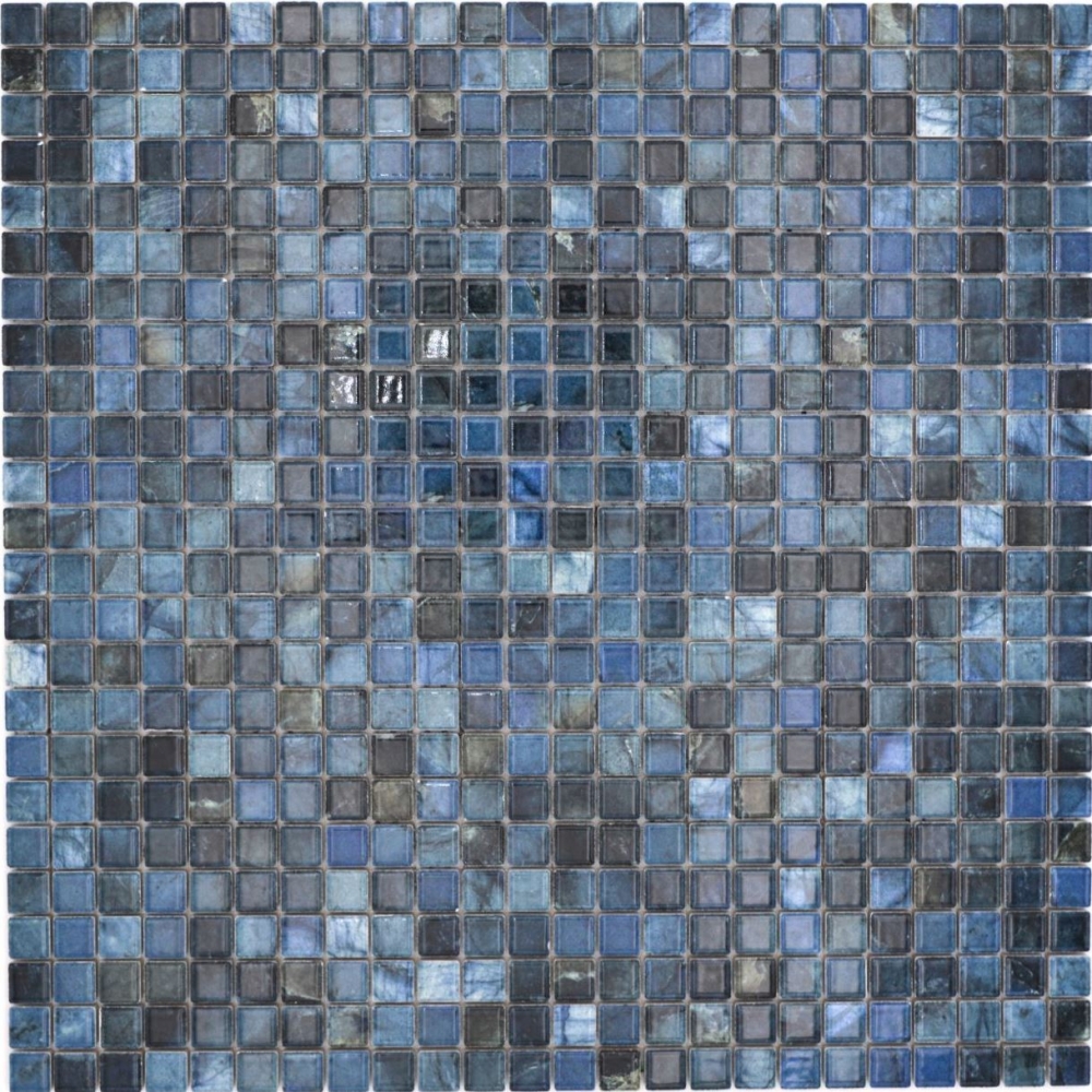 Jasba Agrob Buchtal Marble & More Mosaik Keramik Steinzeug labradorit blue glänzend Mamoroptik Küche Bad Dusche JBMM26