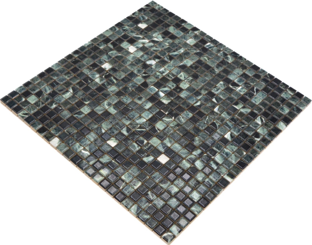 Jasba Agrob Buchtal Marble & More Mosaik Keramik Steinzeug verde alpi glänzend Mamoroptik Küche Bad Dusche JBMM27