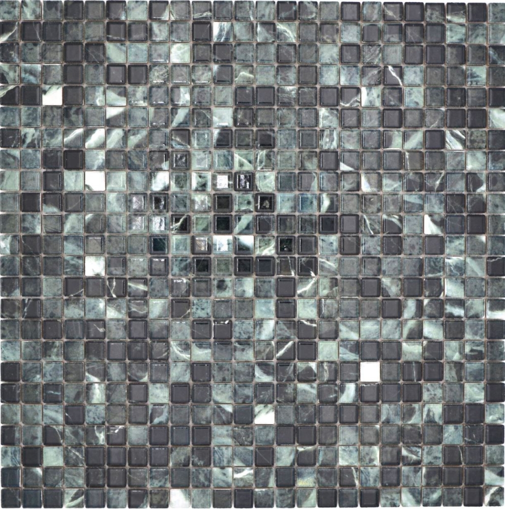 Jasba Agrob Buchtal Marble & More Mosaik Keramik Steinzeug verde alpi glänzend Mamoroptik Küche Bad Dusche JBMM27