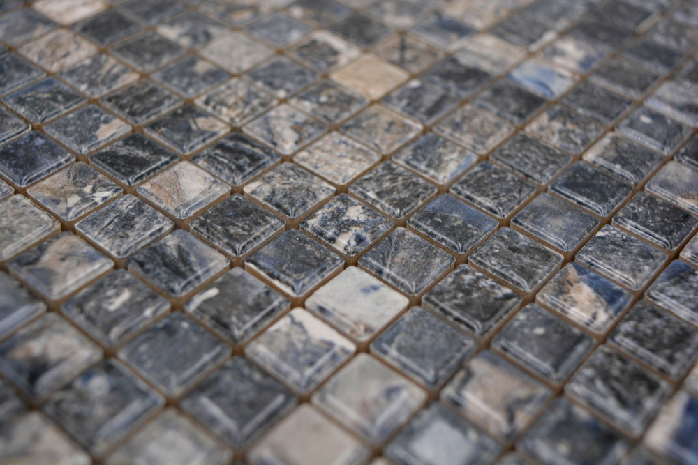 Jasba Agrob Buchtal Marble & More Mosaik Keramik Steinzeug illusion dark glänzend Mamoroptik Küche Bad Dusche JBMM28