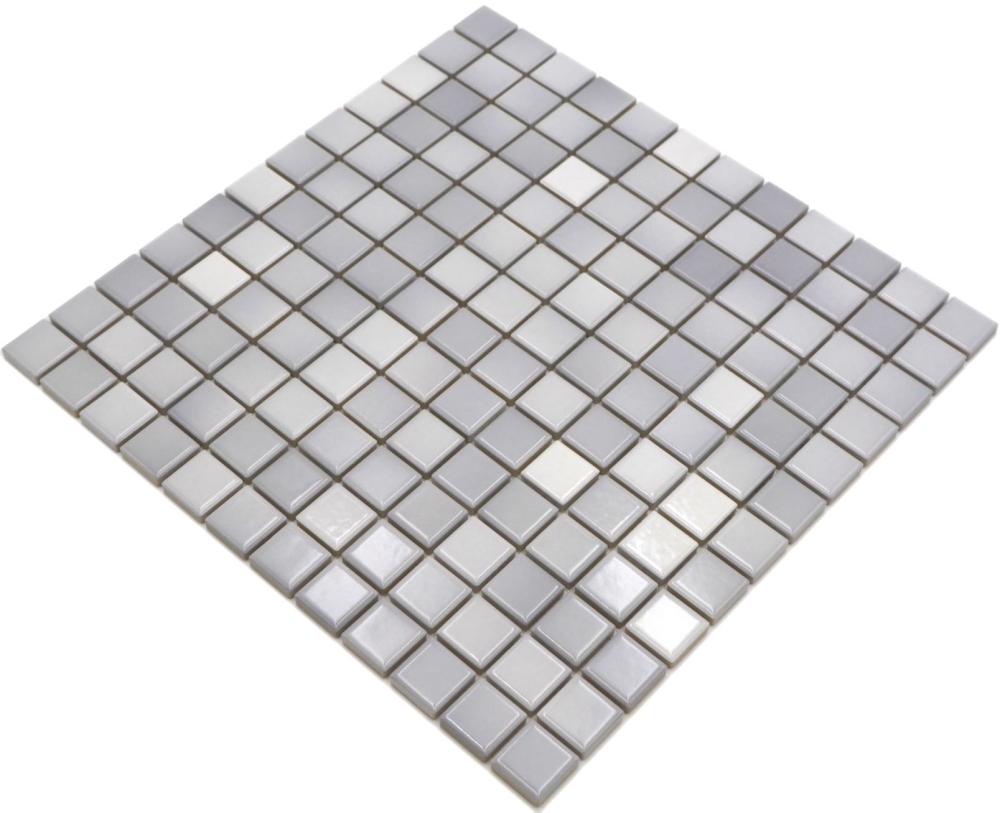 Jasba Agrob Buchtal Fresh Mosaik Keramik Steinzeug silver grey mix glänzend k.A. Küche Bad Dusche JBF219