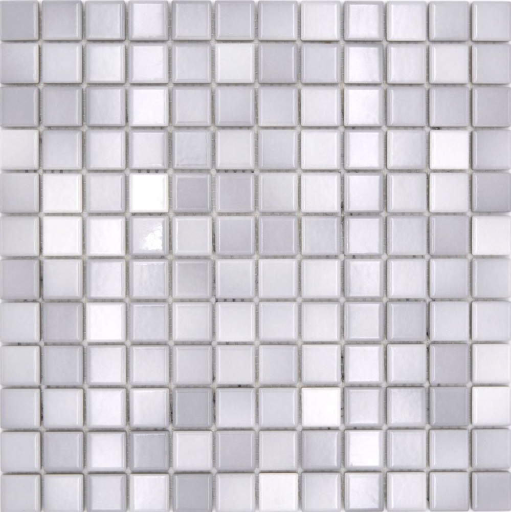 Jasba Agrob Buchtal Fresh Mosaik Keramik Steinzeug silver grey mix glänzend k.A. Küche Bad Dusche JBF219